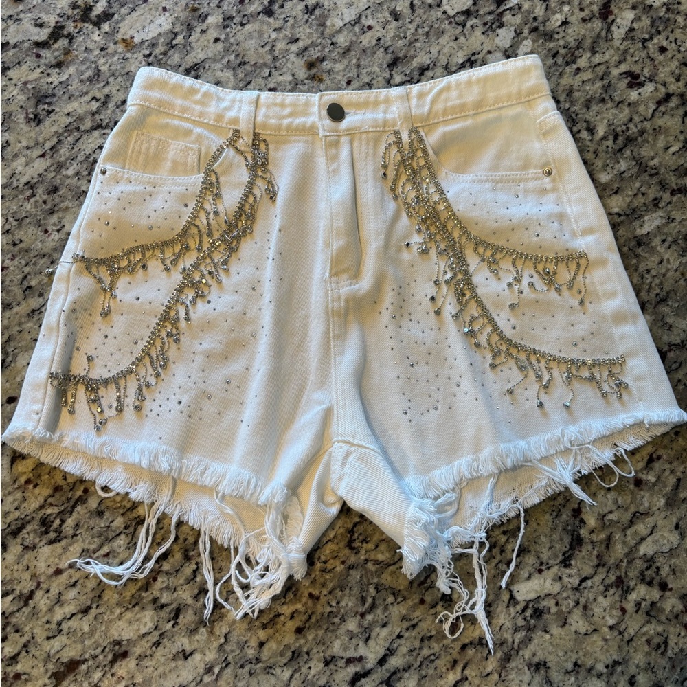 Rhinestone Detail Shorts